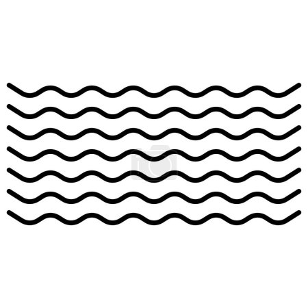 Téléchargez les illustrations : Wave Icon dans un style branché isolé sur fond blanc. Vecteur de symbole d'onde d'eau - en licence libre de droit