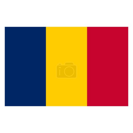 Ilustración de Bandera de Chad. Chad vector bandera aislado sobre fondo blanco - Imagen libre de derechos