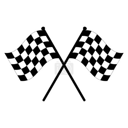 Téléchargez les photos : Drapeau de course icône vecteur. Icône drapeau à carreaux. Drapeaux de finition - en image libre de droit