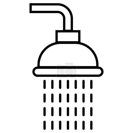 Ilustración de Línea de ducha icono vector aislado sobre fondo blanco . - Imagen libre de derechos