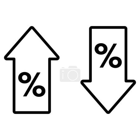 Illustration for Percent up and down icons . Price low down and up icon vector . Percentage down and up arrow icon - Royalty Free Image