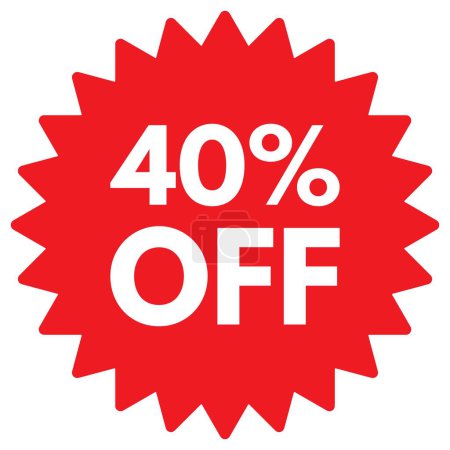 40% off icon . Discount Label up to 40% off . Vector illustration