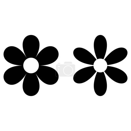 Téléchargez les photos : Icône de fleur ensemble vecteur isolé sur fond blanc - en image libre de droit