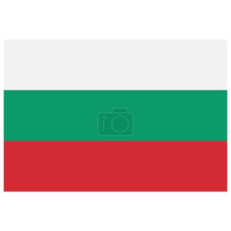 Téléchargez les illustrations : Bulgarie drapeau vecteur isolé sur fond blanc - en licence libre de droit