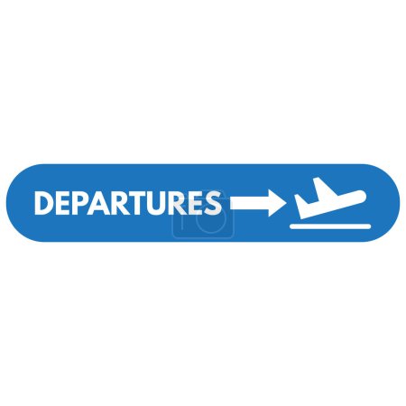 Illustration for Airport departures sign isolated on white background . Vector illustration - Royalty Free Image