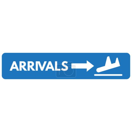 Illustration for Airport arrivals sign isolated on white background . Arrivals board airport sign vector - Royalty Free Image