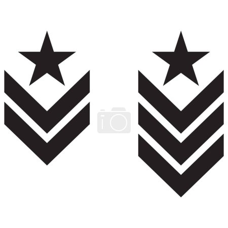 Illustration for Military rank icon set . Badge military icon set vector isolated on white background - Royalty Free Image