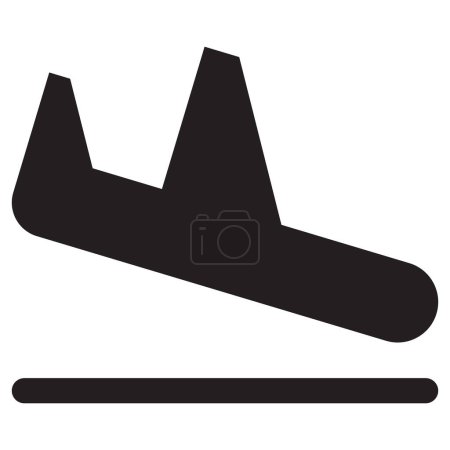 Airplane landing icon . Arrivals icon vector isolated on white background