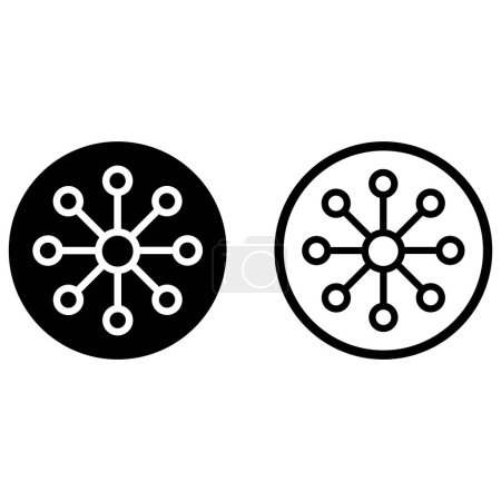 Icono de conexión de red establecido en dos estilos aislados en fondo blanco. Ilustración vectorial