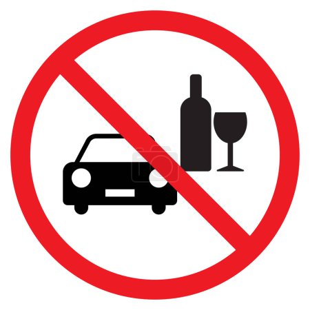 No alcohol and drive sign . Don't drink and drive sign . Vector illustration