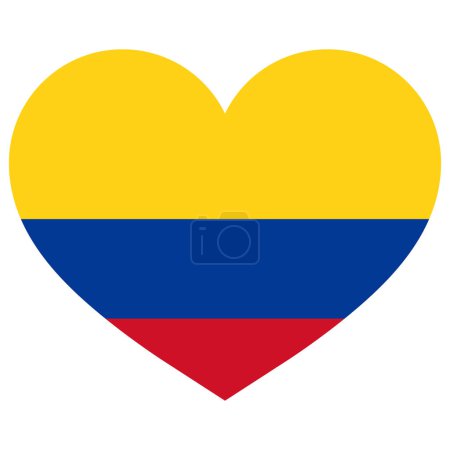 Colombia heart flag vector isolated on white background 