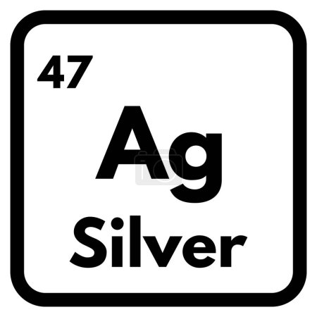 Ilustración de Icono de elemento químico plateado aislado sobre fondo blanco. Ilustración vectorial - Imagen libre de derechos