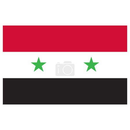 Syria flag isolated on white background . Vector illustration