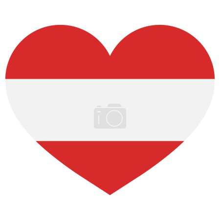 Ilustración de Austria bandera del corazón. Austria símbolo de amor. Bandera de Austria en el corazón. Ilustración vectorial - Imagen libre de derechos