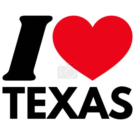 I love Texas isolated on white background . Texas love symbol . Vector illustration