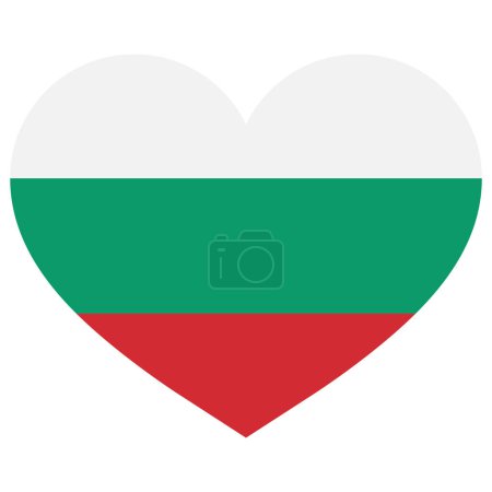 Bulgariens Herz-Flagge. Bulgarien liebt Symbole. Bulgarien Flagge in Herzform. Vektorillustration