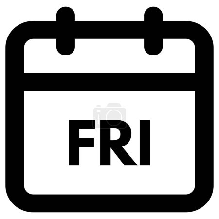 Freitag Kalendersymbol isoliert auf weißem Hintergrund. Freitag-Symbolvektor