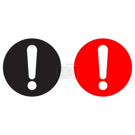 Illustration for Black and red error icon . Warning sign . Exclamation mark symbol vector . Alert icon - Royalty Free Image