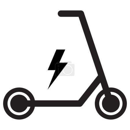 Téléchargez les illustrations : Icône scooter électrique isolé sur fond blanc. Illustration vectorielle - en licence libre de droit