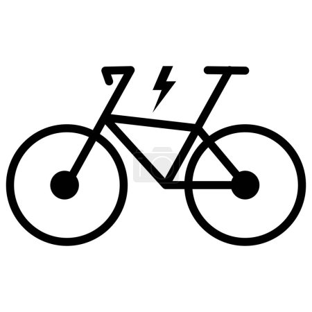 Icono de bicicleta eléctrica en estilo de moda. Icono de bicicleta eléctrica aislado sobre fondo blanco. Ilustración vectorial