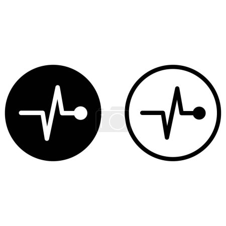Heartbeat icon set in two styles isolated on white background . Pulse icon . Cardiogram icon vector