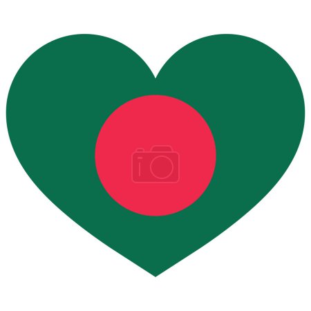 Bangladesch-Flagge. Bangladesch liebt das Symbol. Bangladesch Flagge in Herzform. Vektorillustration
