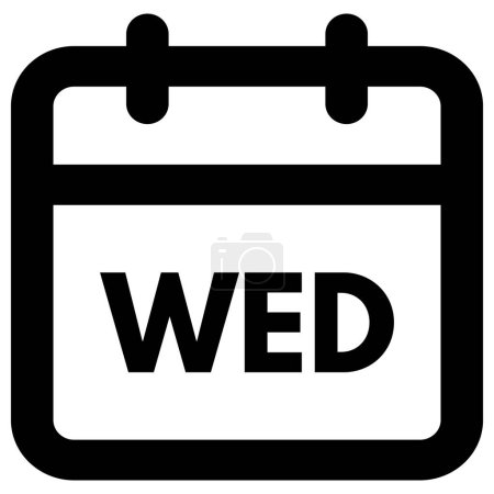 Wednesday calendar icon isolated on white background . Wednesday icon vector