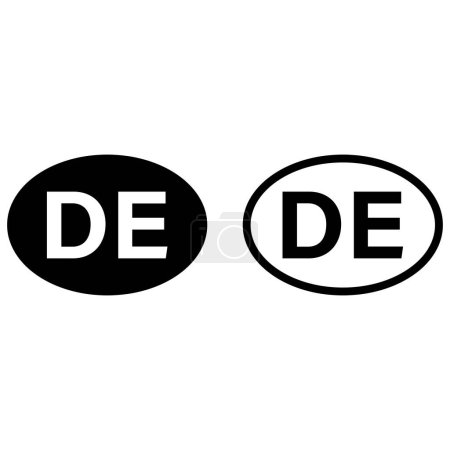 Deutschland-Code-Symbol in zwei Stilen. Deutschland Länderkennzeichen-Vektor. Abkürzungssymbol Deutschland 