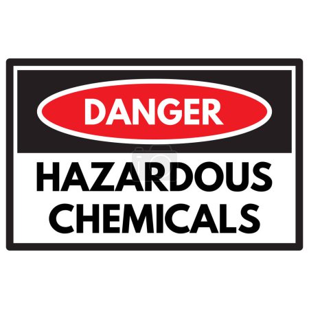 Téléchargez les illustrations : Danger produits chimiques dangereux symbole isolé sur fond blanc. Produit chimique dangereux avec danger en rouge. Vecteur - en licence libre de droit