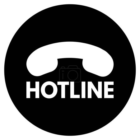 icône bouton Hotline avec texte isolé sur fond blanc. 24 heures service téléphone icône vecteur