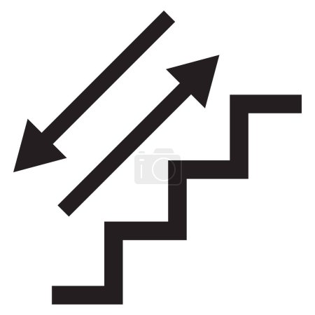 Dos vías escalera icono aislado sobre fondo blanco. Arriba o abajo escalera de la pasarela icono vector