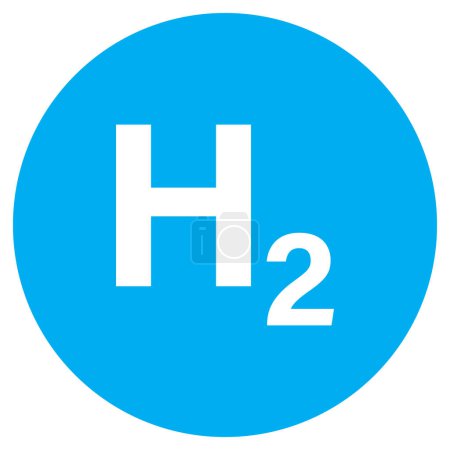 Icono de hidrógeno. Icono de círculo de hidrógeno azul aislado sobre fondo blanco. Vector