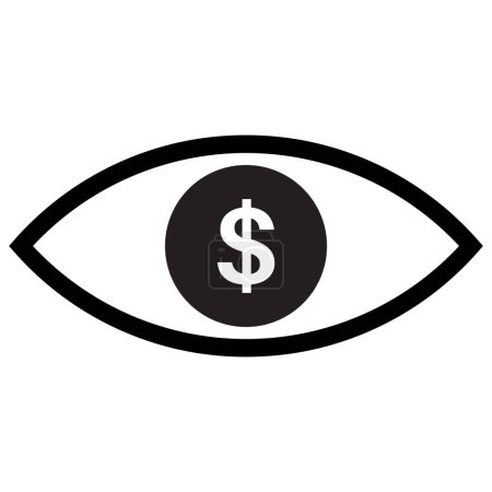 Dollar eye icon isolated on white background . Money eye icon vector 