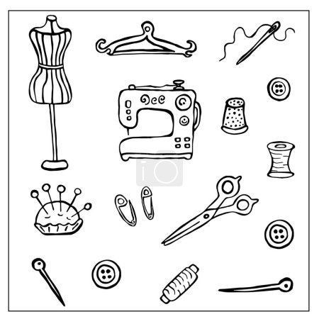Sewing accessories set for sewing, fashion, style, fittings