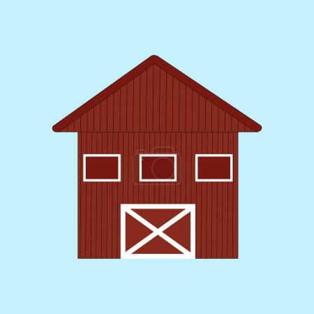 Téléchargez les illustrations : Image vectorielle d'une grange brune. Bâtiments et fermes. image simple - en licence libre de droit