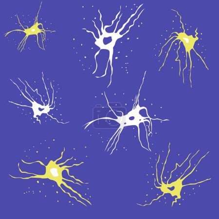 Ilustración de Conjunto vector neuronas cerebrales. Elementos aislados. Iconos, temas médicos - Imagen libre de derechos
