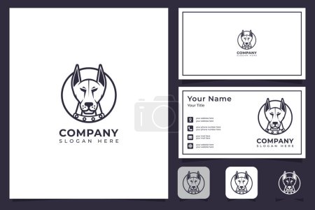 Téléchargez les illustrations : Logo pour chien avec carte de visite. Logo professionnel adapté à votre entreprise. - en licence libre de droit