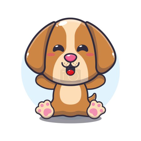 Illustration for Cute dog sitting cartoon vector illustration. - Royalty Free Image