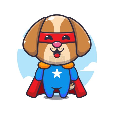 Illustration for Cute super dog cartoon vector illustration. - Royalty Free Image