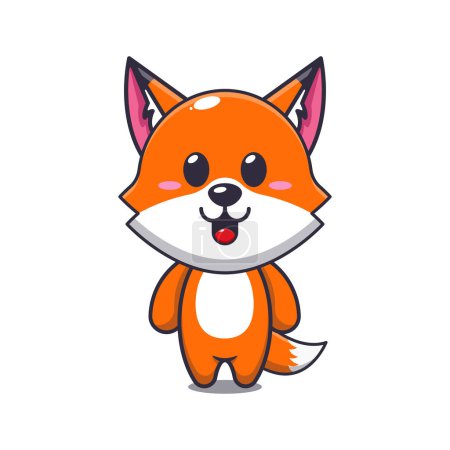 Illustration for Cute fox cartoon vector illustration. - Royalty Free Image