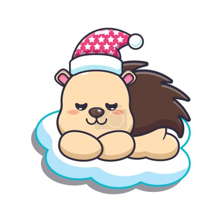 Illustration for Cute sleeping hedgehog cartoon vector illustration. - Royalty Free Image