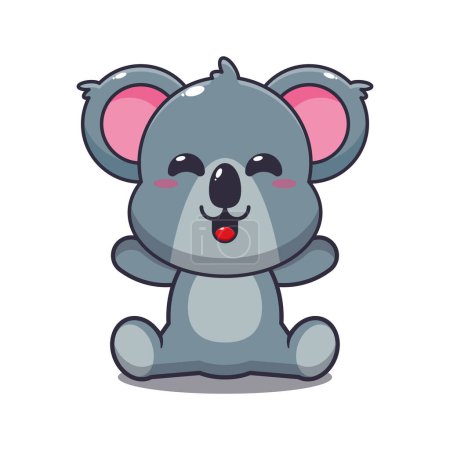 Téléchargez les illustrations : Mignon koala assis dessin animé vectoriel illustration. - en licence libre de droit