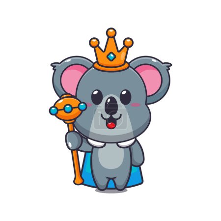 Téléchargez les illustrations : Mignon roi koala illustration vectorielle de dessin animé. - en licence libre de droit