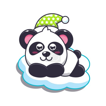 Illustration for Cute sleeping panda cartoon vector illustration. - Royalty Free Image