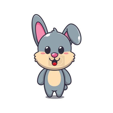 Illustration for Cute rabbit cartoon vector illustration. - Royalty Free Image