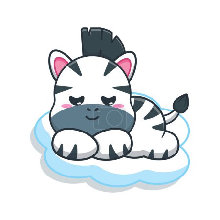 Illustration for Sleeping zebra cartoon vector illustration. - Royalty Free Image