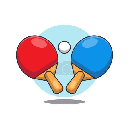 Illustration for Table tennis cartoon vector illustration. Vector cartoon Illustration suitable for poster, brochure, web, mascot, sticker, logo and icon. - Royalty Free Image