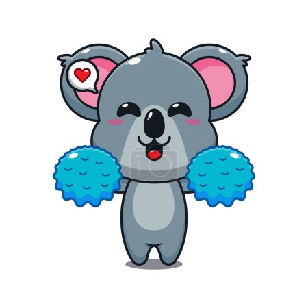 Illustration for Cute cheerleader koala cartoon vector illustration. - Royalty Free Image