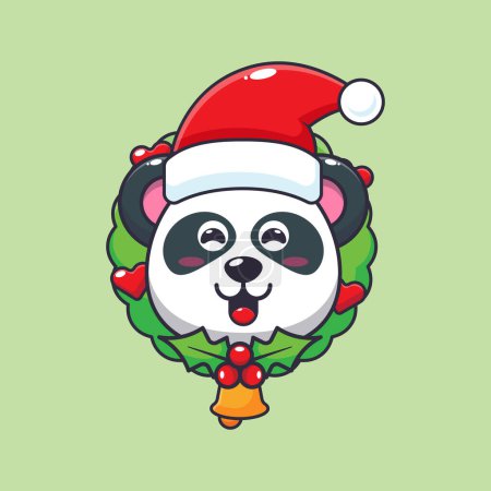 Ilustración de Lindo panda en Navidad. Lindo personaje de dibujos animados de Navidad ilustración. - Imagen libre de derechos