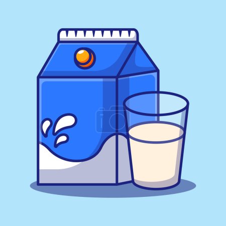 Téléchargez les illustrations : Illustration vectorielle de dessin animé du lait. - en licence libre de droit